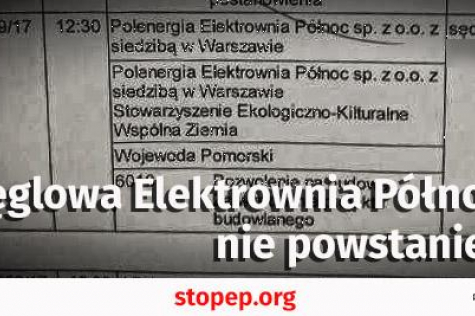Hearing cancelled, Północ power plant still without building permit